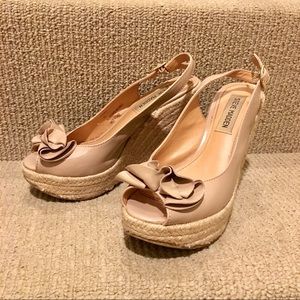 Nude high heel wedge, very comfortable